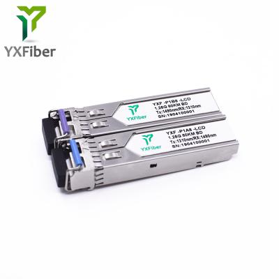 China FTTX 1.25G BIDI 80km 1310nm/1490nm LC/SC connector 1.25G BIDI SFP 80km for sale