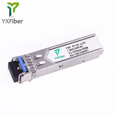 China FTTX 1.25G Duplex 2km 1310nm LC Connector 1000BASE-SX MMF Fiber Optic Transceiver SFP Module for sale