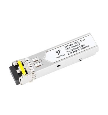 China Hot Pluggable FTTH FTTB FTTX Network LC Optical Transceiver DDM 1550nm ZX 80km 2.5G SFP Compatible Module for sale