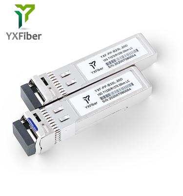 China FTTX 10G SFP+ BIDI 20km 1270nm/1330nm LC Connector Price WDM Module Transceiver 10G SFP 20km for sale