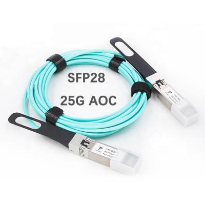 China Active IDC 25G SFP28 AOC Fiber Optic Cable 10m SFP28 25G AOC 1m 2m 3m 4m 5m 7m for sale