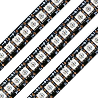 China Theme Park HD107S 5050SMD Full Color Accessible DC 5V 60leds/m IC Control RGB Led Pixel Strips Black PCB for sale