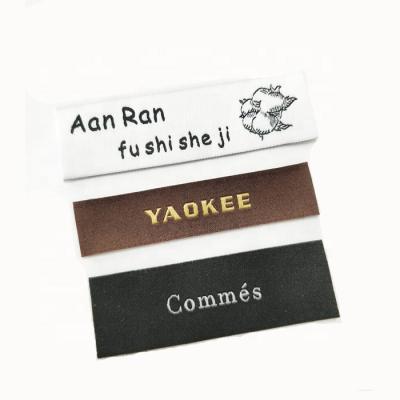 China Viable Custom Brand Apparel Woven Labels Woven Scarf Labels for sale