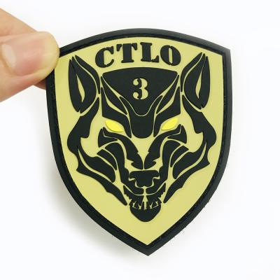 China Sustainable Clothes Hook And Loop Soft Rubber Backing 3D Logo Patches Custom PVC Patch for sale