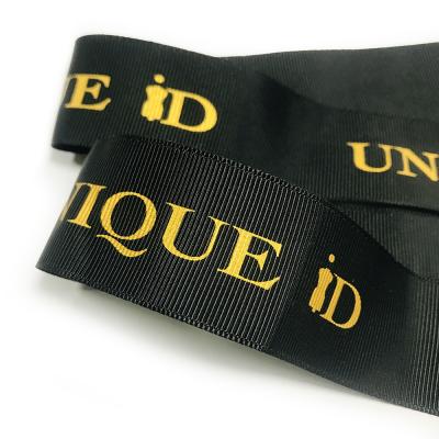 China Viable Custom Plain Face Printed Logo Grosgrain Ribbon for sale