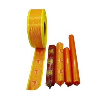 China Plastic sausage casings Oem food packaging manufacturer flexography printing sausage color sausage casings customized for sale