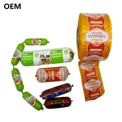 China Custom Logo Pvdc Plastic Sausage Casing Film For Pet Foods for sale