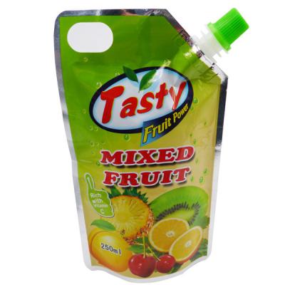 China Food Grade Customized LOGO Printing Stand Up Pouch Bags With Suction Nozzle For Juices for sale