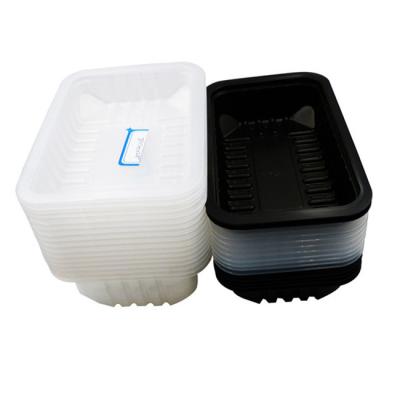 China Anti Fog White Black Disposable Food Trays 100mm Depth For Meat Fish for sale