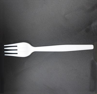 China Restaurants PLA Biodegradable White Plastic Fork 3.7g No Pollution for sale