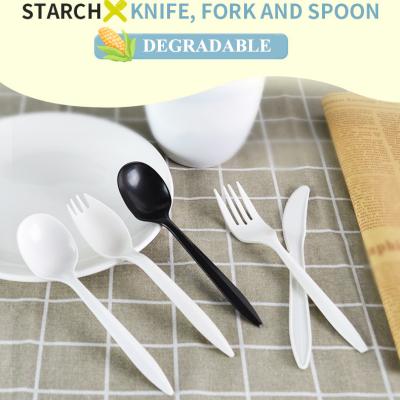 China White Black 4.5g Disposable Plastic Cutlery Biodegradable Plastic Utensils for sale