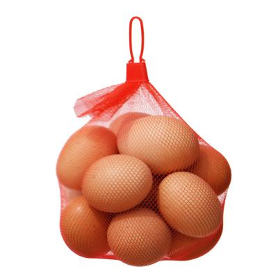 China Disposable Red Yellow Mesh Fruit And Vegetable Bags 35cm 40cm Length With Clips for sale