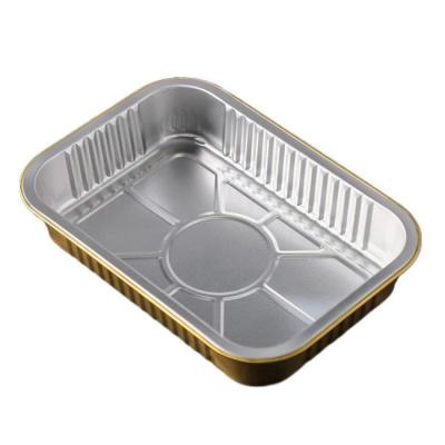 China Take Away Foods Aluminum Foil Trays Airline Catering Square Foil Pan for sale