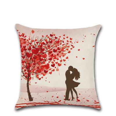 China Red Truck Glass Flower Heart And Love Bicycle Valentines Day Pillow Covers 18x18 Inch Valentine Decorations Tiles for sale