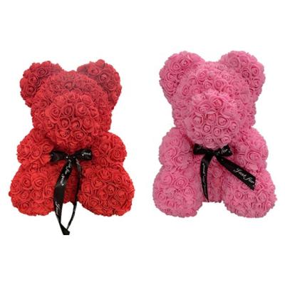 China 2021 Custom Made Cute Rose Teddy Bear Artificial Foam Teddy Rose Gift Box for Valentine's Day for sale