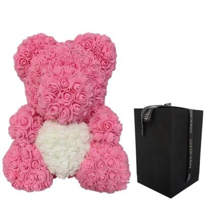 China 2021 Wholesale Cute Valentine Gift Bear 40cm Foam/PE Rose Bear Artificial Foam Teddy Rose for sale