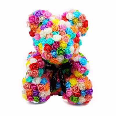 China Wholesale High Quality Rose Teddy Bear PE Foam Home Factory Hotel Decoration Gift For Wedding Decoration for sale