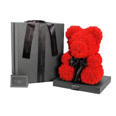 China Wholesale Hot Sale Valentine's Day Gift Box Foam Rose Bear Flower Foam Flower Handmade Teddy Bear Rose With Gift Box for sale