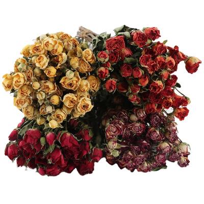 China All Holiday Dried Rose Dried Flower Gift Bouquets Natural Dried Bouquet Decorated Flowers Longevity Dried Roses for sale