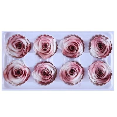 China Indoor natural rose fashion flower head simulation flower factory decoration real romantic preserved Rose Wholesale indoor decoration for sale