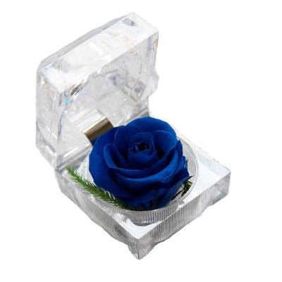 China Naturally Dried Preserved Rose Single Flower Box Preserved Rose Box Ring Box Rose Best Flower 2021 Perfect High End Decoration for sale