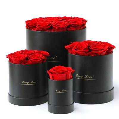 China Wholesale Custom Natural Touch Preserved Roses Flower Gifts Kiss Flower Box Infinity Rose Box For valentine for sale