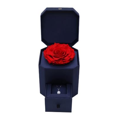 China Natural Hot Sell Paper Acrylic Lip Single Single Touch Flower Packing Box Flower Packing Box With Drawer for sale