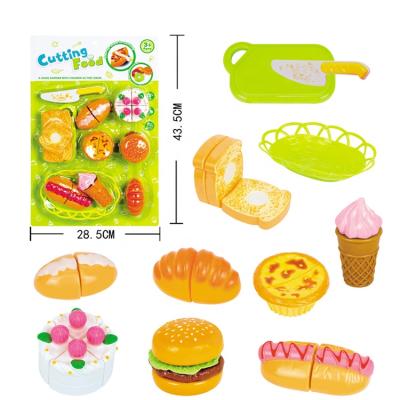 China Plastic Food Sets Kitchen Preschool Cutout Realistic Plastic Toys for sale