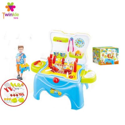 China Plastic Glitter Toy Kitchen Toy Musical Barbecue Set With Light for sale