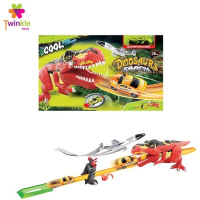 China Slot Toy Dinosaur Theme Track Toy Pull Back Car Puzzle Track Toy for sale