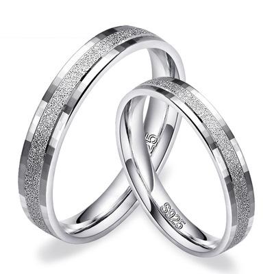 China 100% Genuine TRENDY 925 Sterling Silver Simple Finger Rings for Women Men Couple Engagement Wedding Jewelry for sale