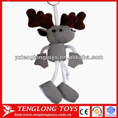 China New Design Plush Christmas Moose Reflective Plush Toy Key Chain Toy for sale