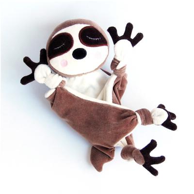 China Personalized Lovely Plain Baby Plush Safety Sloth Stuffed Blanket for Baby Shower Gifts for sale