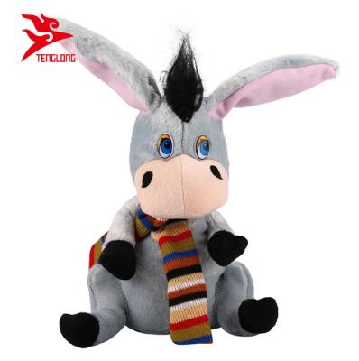 China Eco - Friendly Customize Cute Plush Animal Stuffed Donkey Toy With Scarf for sale