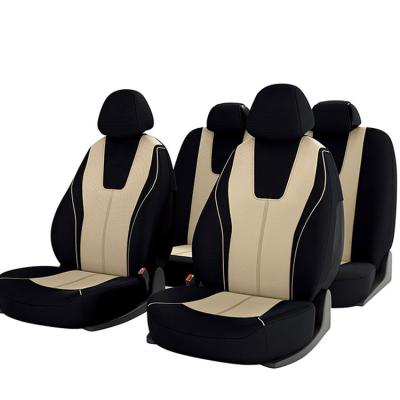 China Fashion Universal Fitting Polyester Geometric Designer Yellow Brown Car Seat Covers for sale