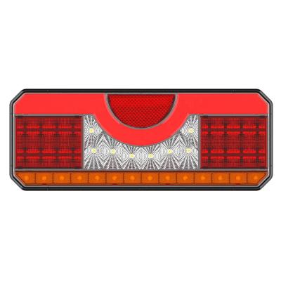 China Cars Emark Approved 354mm Top Quality Stop 14inch Rectangular Multifunctional Turn Signal Light With License Plate Light for sale