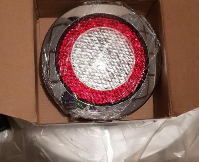 China Emark R6 R7 Buses Approved 122mm Round 4.8inch Stop Tail Light Direction Indicator Light With Chromed Ring for sale