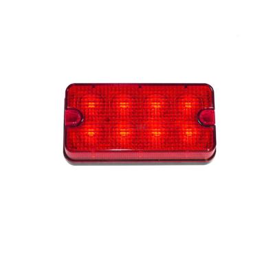 China Emark Buses Approved 100mm Rectangular Stop 4inch Tail Light Truck Lamp C50-ST Red Color for sale