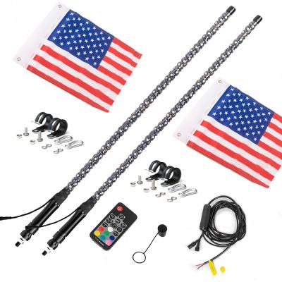 China Wireless Remote Control LED Flagpole Whip Light With RGB Colors 4FT 3FT for sale