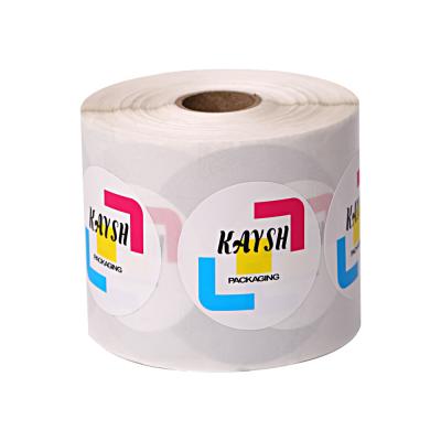 China Waterproof in a Rolls Custom Logo Design CMYK Offset Pringing Waterproof Circle Around Adhesive Label Sticker for Bottle Packaging for sale