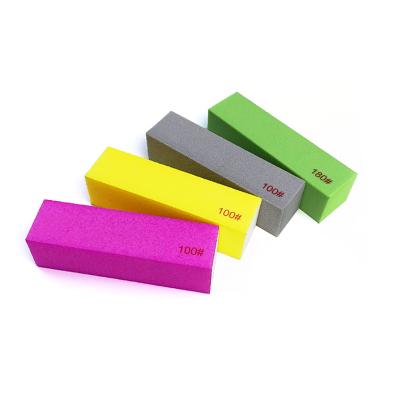 China Salon Logo Grit Color Acrylic Nail Art Custom Kit Manicure Tools 4 Sides Nail Sanding Block 4 Ways Nail Buffer for sale