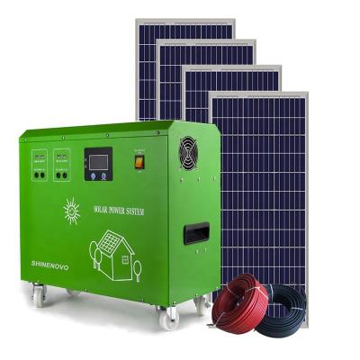 China Home Solar System 700w 1000w 1200w Energy Off Grid Power Gerador DC To 1000 Watt Hybrid Home AC Solar Generator 110v 220v For House for sale