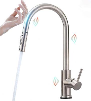 China OMIDA Traditional Touch Kitchen Faucets With Pull Down Sprayer Single Handle Smart Touch On Kitchen Sink Faucets With Pull Out Sprayer for sale