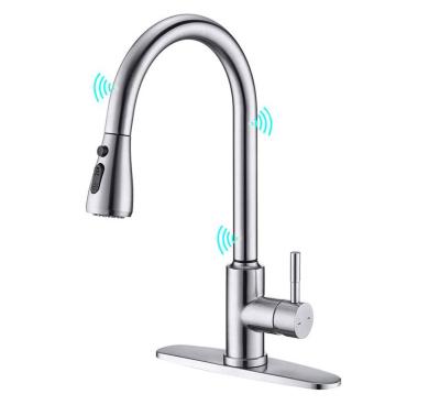 China OMIDA Traditional Kitchen Faucet Touchless Touch-on Activation Kitchen Sink Faucets With Pull Down Sprayer for sale