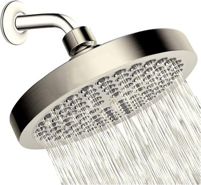 China Modern OMIDA Brushed Nickel Finish Shower Head 6 Inch Pressure Rainfall Shower Head for sale