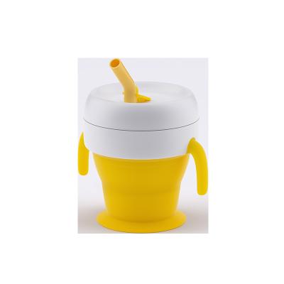 China Amazon BPA Free Baby Sanck Holder Cup For Toddler Snack Cup Baby Food Bowl With Straw Lid Holder Portable Table Outdoor Used for sale