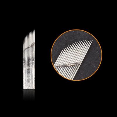 China Permanent Super Sharp Silver Blades Double Rows 45 Pin Microshading Needles Permanent Makeup Microblade Practice Supplies Tattoo Eyebrows for sale