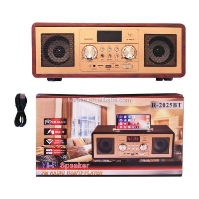 China Phone function 2025BT manufacture hot sale real style luxury wood case wireless speaker with fm radio for sale