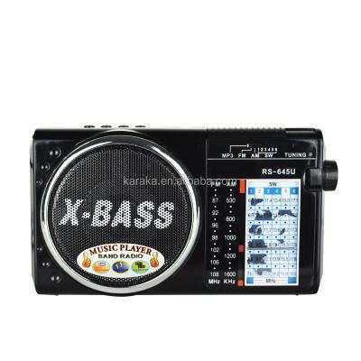 China Manufacture FM/AM/SW PORTABLE 1-6 Band RS-645 Rechargeable Radio with DC Jack Torch Light High Quality for sale