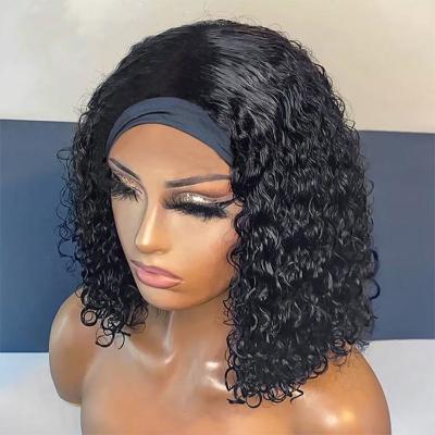 China Wholesale Jerry Curl Hair Headband Wig For Black Women, Virgin Hair Headband Wig, Curly Curly Headband Wig for sale